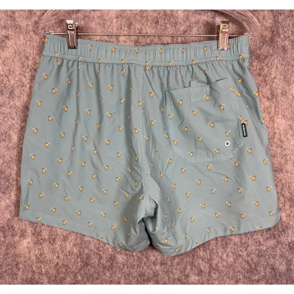 Bonobos Mens Light Blue Lined Beer Glass Swim Trunks 5